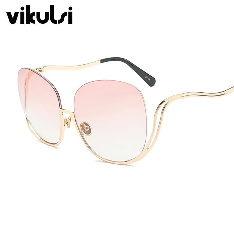D137 clear pink Оправы градиент Солнцезащитные очки для женщин Для женщин Роскошные Брендовая Дизайнерская обувь негабаритных Круглый Защита от солнца Очки дамы градиентные оттенки ясно очки - Цвет линз: D137 clear pink