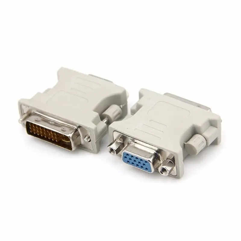 DVI-I 24 + 5 Male к VGA HD15 Female адаптер позолоченный для игр, DVD, ноутбука, HDTV и проектора