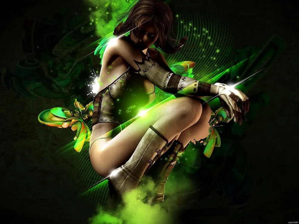 Hot Sexy Dark Girl Rendering Art Huge Canvas Print Poster TXHOME D2992 |