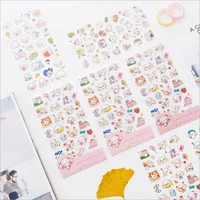 6 pcspack cartoon animals kawaii cute draw decorative korean stickers scrapbooking stick label diary stationery album stickers