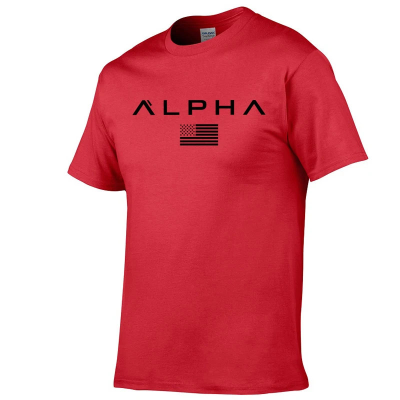 Новинка 2019 футболка ALPHA gyms мужская летняя с принтом Мужская свободная круглым