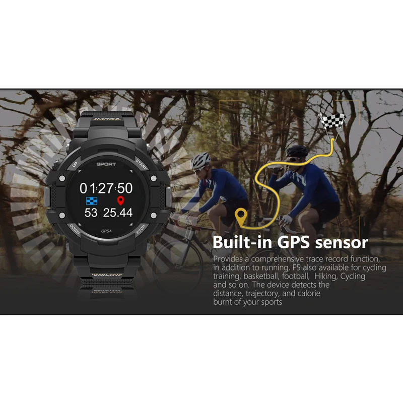 Sport Fashion Smartwatch F7 GPS Smart Watch Man Color LCD Realtime Heart Rate Temperature Monitor Multisport Outdoor | Электроника