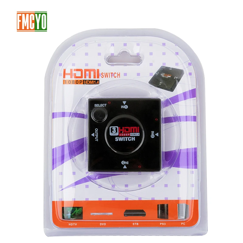 HDMI KVM переключатель 4 порта 3 входа 1 выход сплиттер видео монитор 1080P Разрешение