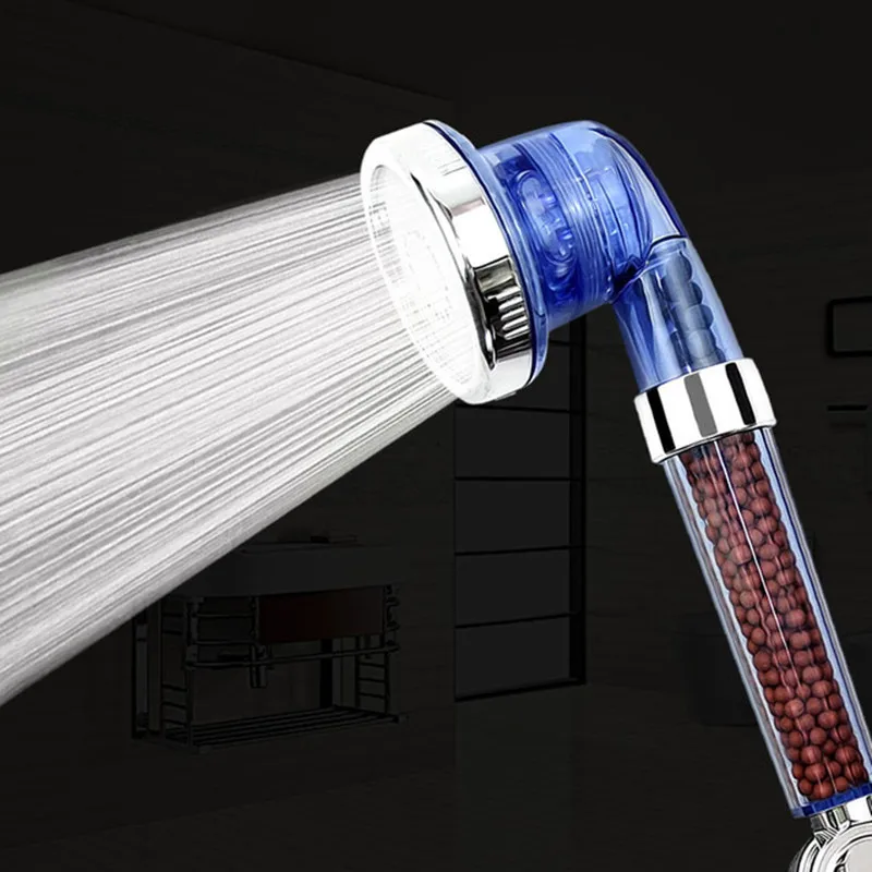 

3 Function Adjustable Jetting Shower Head Bathroom High Pressure Saving water Anion Filter SPA Nozzle Shower Heads