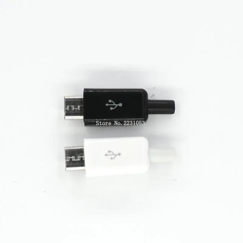 5 шт. черный + Белый Micro USB контактный Штекерный разъем для сварки данных OTG