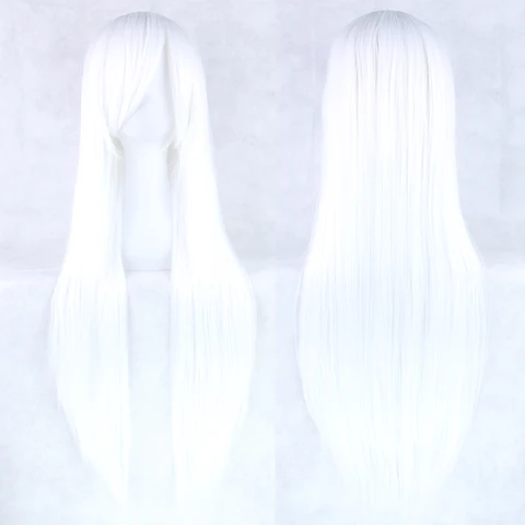 Soowee 80 см Длинные Синтетические волосы белые фиолетовые парики для косплея Искусственные черные волосы прямой парик для женщин