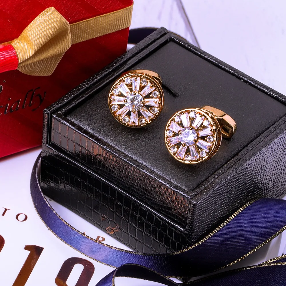 MAISHENOU French Shirt Fashion Luxury Cufflinks for mens Brand Cuff link with Button male High Quality color gold Jewellery | Украшения и