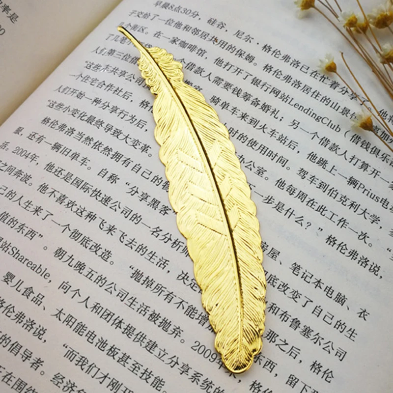 6 шт различных цветов винтажные перьевые металлические закладки для книг маркер