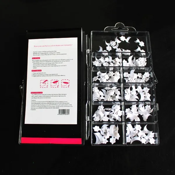 100 шт./лот белый ложный акриловый лак для ногтей Ультрафиолетовый гель украшение