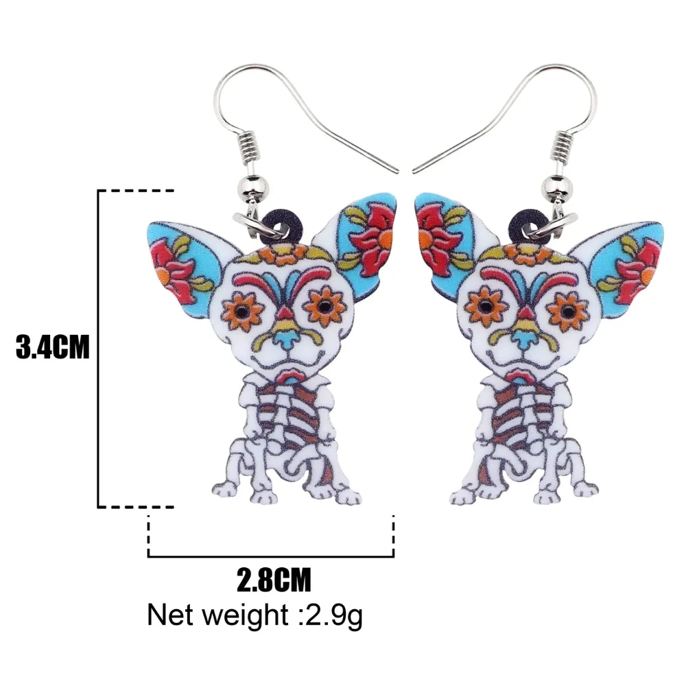 Bonsny акриловые украшения для Хэллоуина цветочный скелет большой длинный