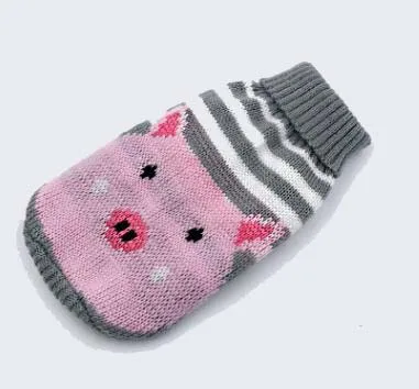 grey pig Дизайн Красочная набивная теплая зимняя для домашней Собаки Одежда для маленьких средних собак Щенок Чихуахуа Рождественский свитер 10E - Цвет: grey pig