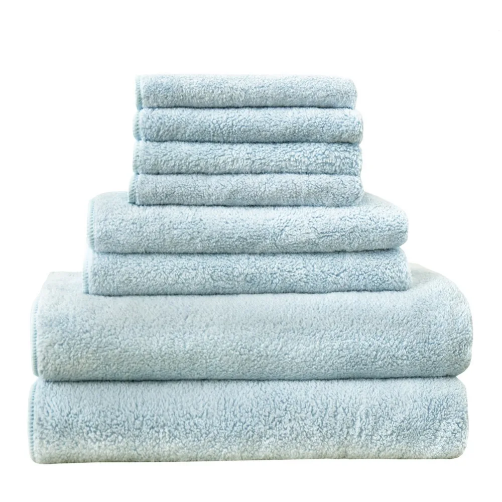 Fast Drying Extra Large Bath Towel Set Decorative &amp Luxury Premium Polyester Towels for Clearance-Spa Hotel Quality- 8 Packs | Дом и сад