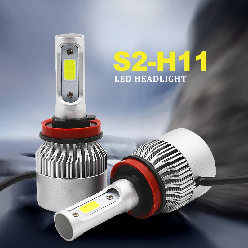 H11 светодиодные Автомобильные фары H7 H1 H3 H4 9005 Hb3 9006 Hb4 s S2 комплект фар 12 В 24 в 72 Вт 6500