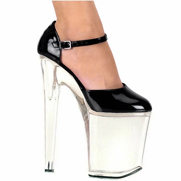 Round head shoes mature color lighter single shoes during 20 cm high heel shoes black show tall with shoes