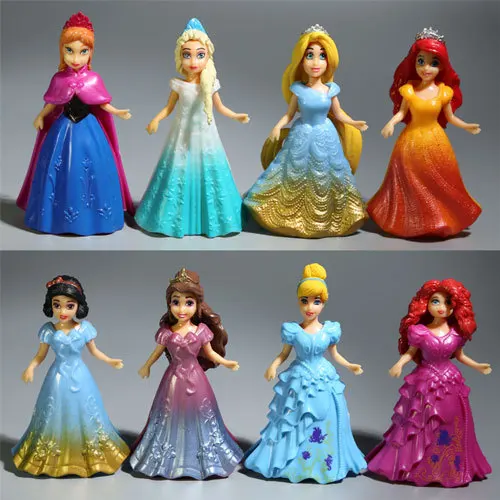 Детские игрушки Disney 8 шт./лот модные Мультяшные фильмы холодная Анна Эльза
