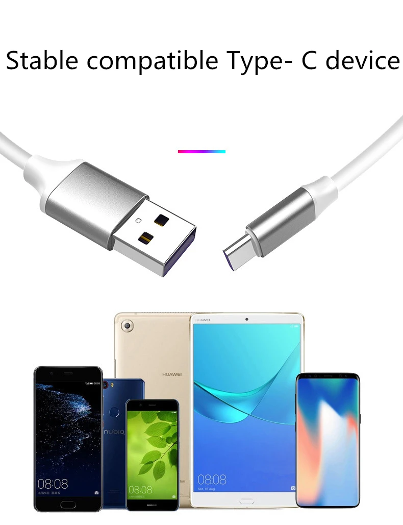 Кабель с разъемом типа C для Huawei Honor 10 V10 Note USB 2 0 кабель быстрой зарядки и