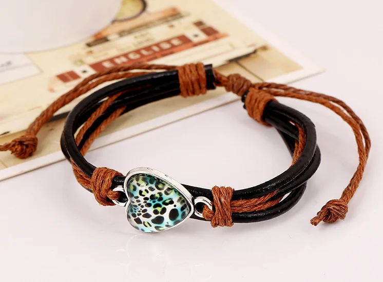 Punk Accessories New Pattern Time Jewel Export Trade Jewelry Weave Genuine Leather Cowhide Bracelet | Украшения и аксессуары