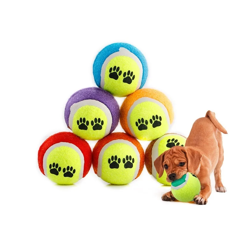 

200pcs Natural rubber Candy color Dog Toy Tennis Balls Run Catch Throw Play Toy Chew Toys wa3660