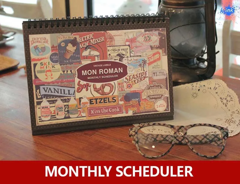 Новинка 2018 ежемесячный/Еженедельный/Повседневный планировщик винтажная книга
