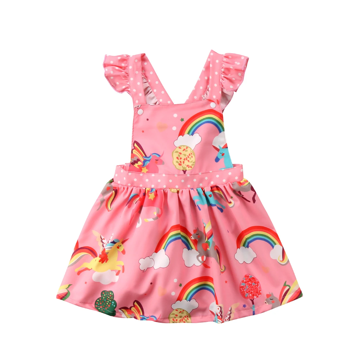 2018 new Kids Baby Girls Cartoon Backless Party Pageant Prom Dress Clothes 1-6T fashion sweet print sleeveless cute wild CH | Детская