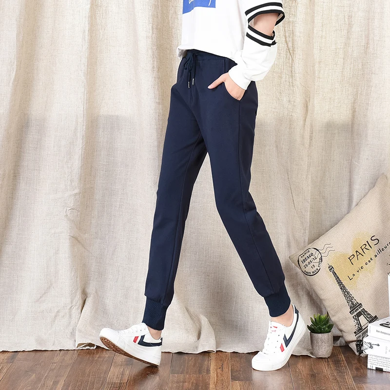 Хип-Хоп Уличная Брюки для девочек Треники Для женщин Slim Fit Дамские шаровары