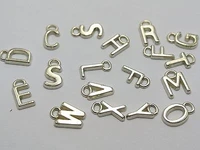 1000 assorted tone metallic acrylic alphabet letter charm pendants 12mm