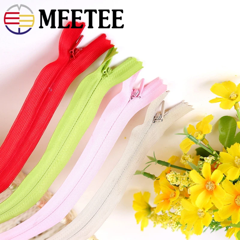 10 шт Meetee 3 #20 см 40 50 60 змейки невидимки DIY нейлоновая застежка молния для шитья
