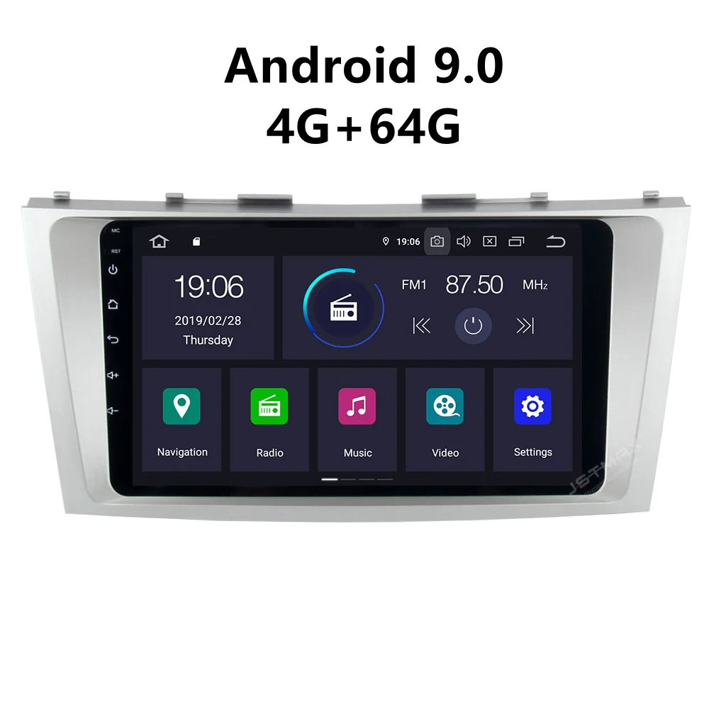 JSTMAX 9 ''Android 9.0 4G + 64G ISP экран Автомобильный Радио стерео плеер для Toyota Camry 40 0 2007 GPS