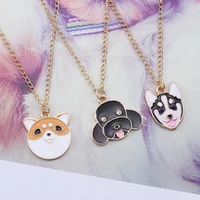 elegant cute dog pendant necklace for women animal puppy doggy kawaii shiba inu husky poodle necklacespendants jewelry