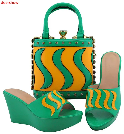 

doershow African Shoe and Bag Set Italian Shoe with Matching Bag rose Shoes and Bag Set Ladies Matching Shoe and Bags HUU1-15