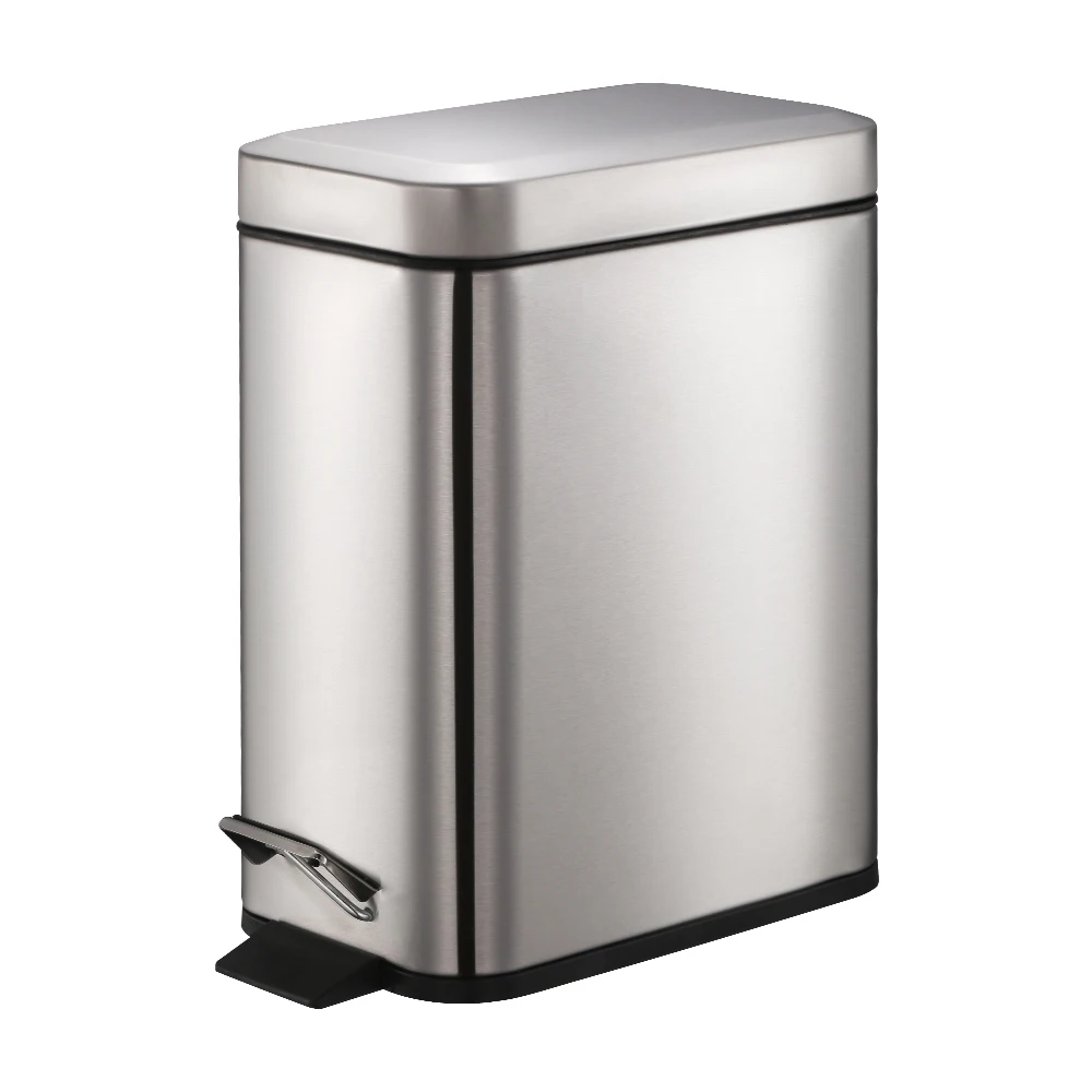 

SmartBin 1.33 Gallon/ 5 L Basic Style Stainless Steel Step Pedal Trash Can Dust Bin Waste Basket Recycle Bin Silver