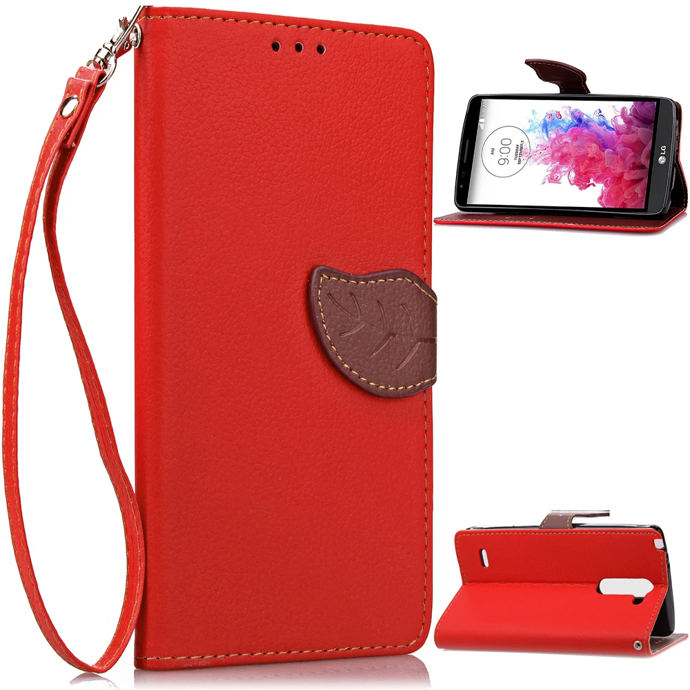 Лист Застежка Кошелек Case для LG G3 stylus D690 Роскошный PU Кожи Folio Stand с Карт памяти Stylus
