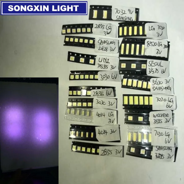 Для LG led ТВ ПОДСВЕТКА 8520 2835 2828 3030 3535 4014 5630 7020 7030 3V 6V 9V ремонт светодиодные Запчасти для ЖК-Ассорти холодный белый
