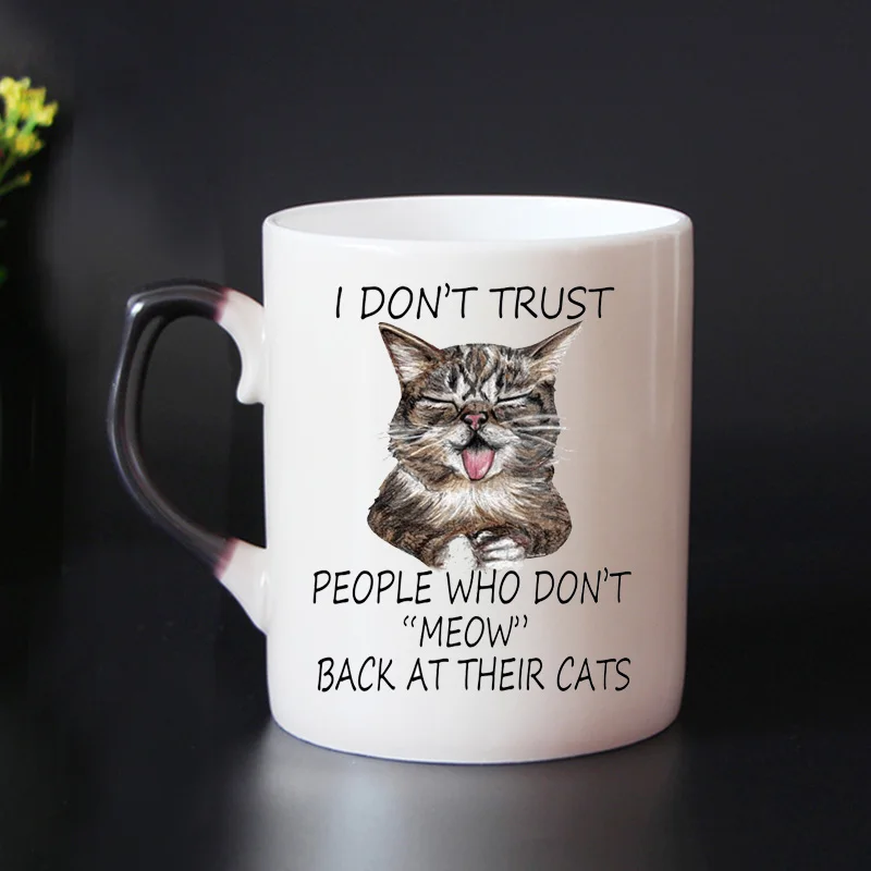 Бесплатная доставка кофейные кружки с милой кошкой меняющие цвет