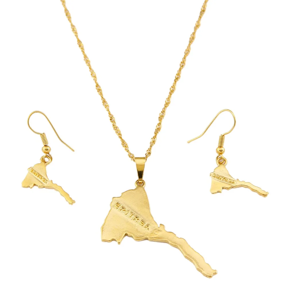 Комплект женских ожерелий с подвеской в виде карты Эритреи ювелирные украшения