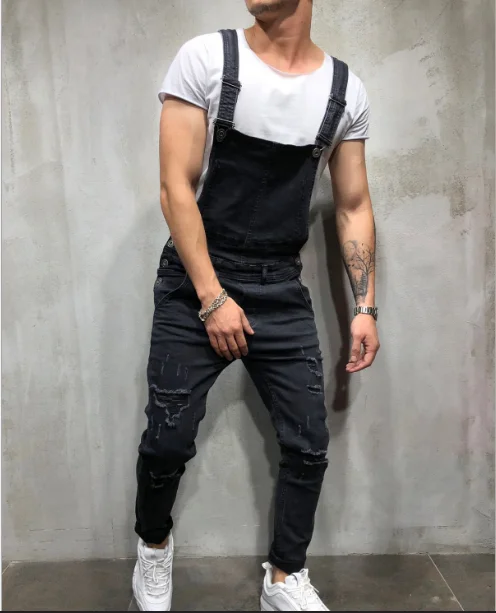 Men's Jeans New Hole-in-the-Back Suspenders Large Size Exploded | Мужская одежда