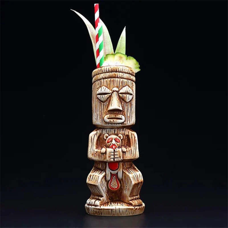 Фото Керамическая кружка Tiki 450 мл, креативная фарфоровая кружка для пива, вина, приспособление для бара №2