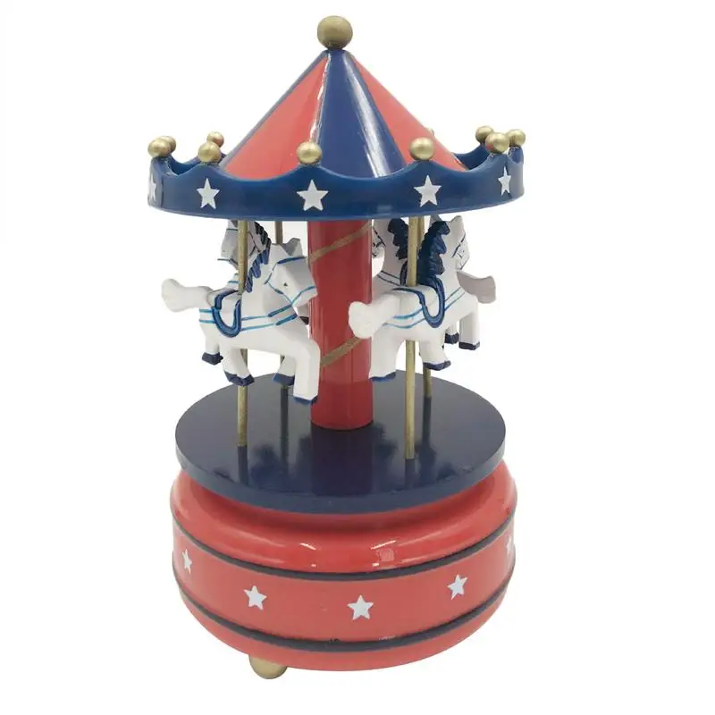Музыкальная шкатулка carousel деревянная музыкальная Детская кукольная игра