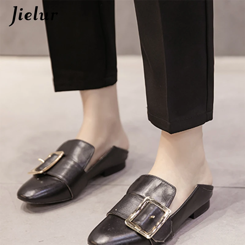 

Jielur Simple Fashion Solid Color Button Women's Pants Pockets Comfortable Leisure Black Pants Female Pantalon Office Lady M-XXL