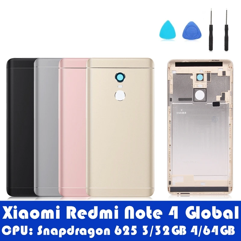 Для Xiaomi Redmi Note 4 Global задний корпус металлическая крышка+ стекло для камеры+ боковые ключи задняя крышка батарейного отсека Запасные части