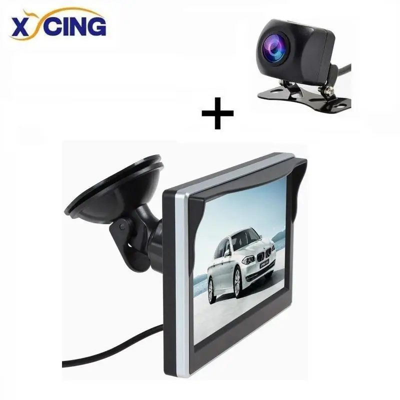 

XYCING IP68 Waterproof Fish Eyes Night Vision HD Parking Assistance Camera + 5.0 Inch 800*480 TFT LCD HD Car Monitor