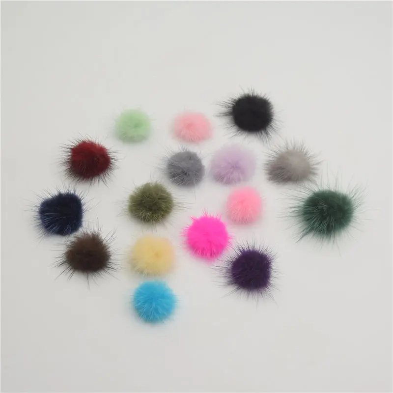 Помпоны с шариком из меха норки 80 шт. 3 2 см|mink fur ball|jewelry findingsfur ball pompom |