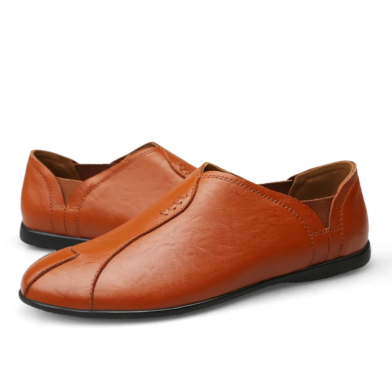 Size 36~46 Genuine leather shoes Men Loafers Cow Leather casual Comfortable driving Handmad Moccasins | Обувь