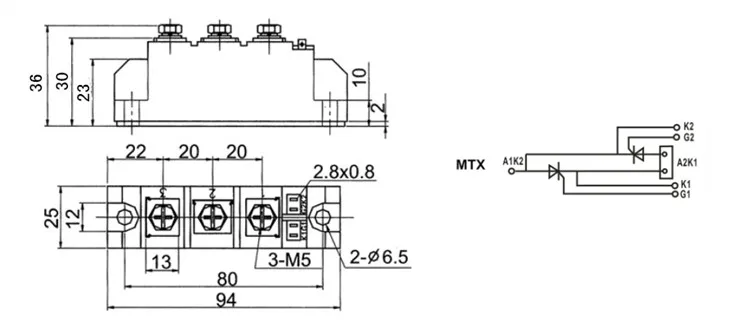 MTX Thyristor module 110A 1600V | Replacement Parts