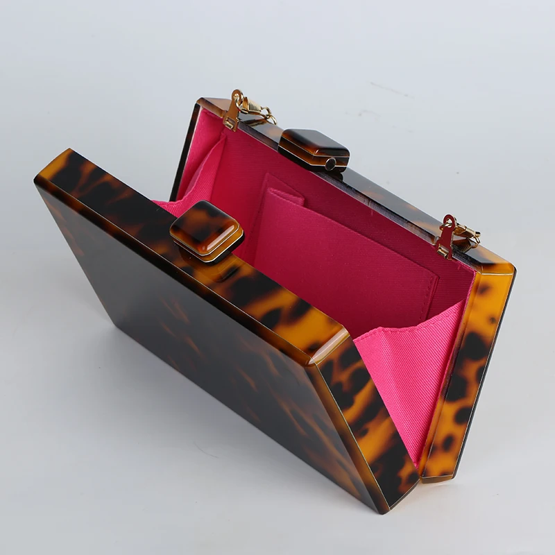Классический акрил женские сумки Повседневная сумка мессенджер Leopar Box клатч