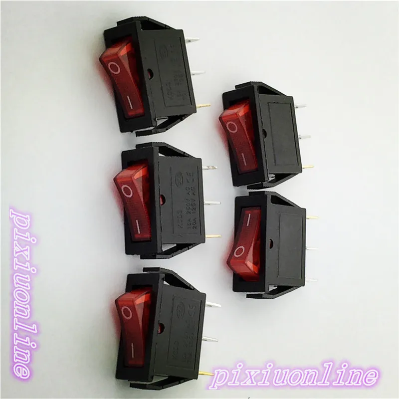 Высокое качество G132Y 3PIN SPST вкл/выкл 5 шт. красный светодиодный переключатель LightBoat