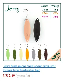 Jerry 2 г форель ложки латунные спиннинговые рыболовные ложки pesca микро металлические приманки зона форель рыбалка сверхлегкий