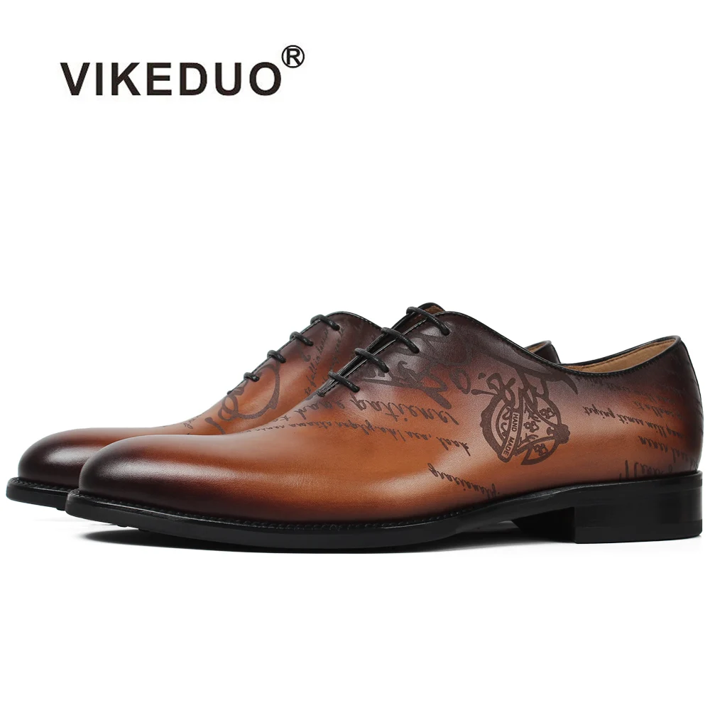 Vikeduo 2022 винтажные официальные мужские коричневые модельные туфли с лазерным