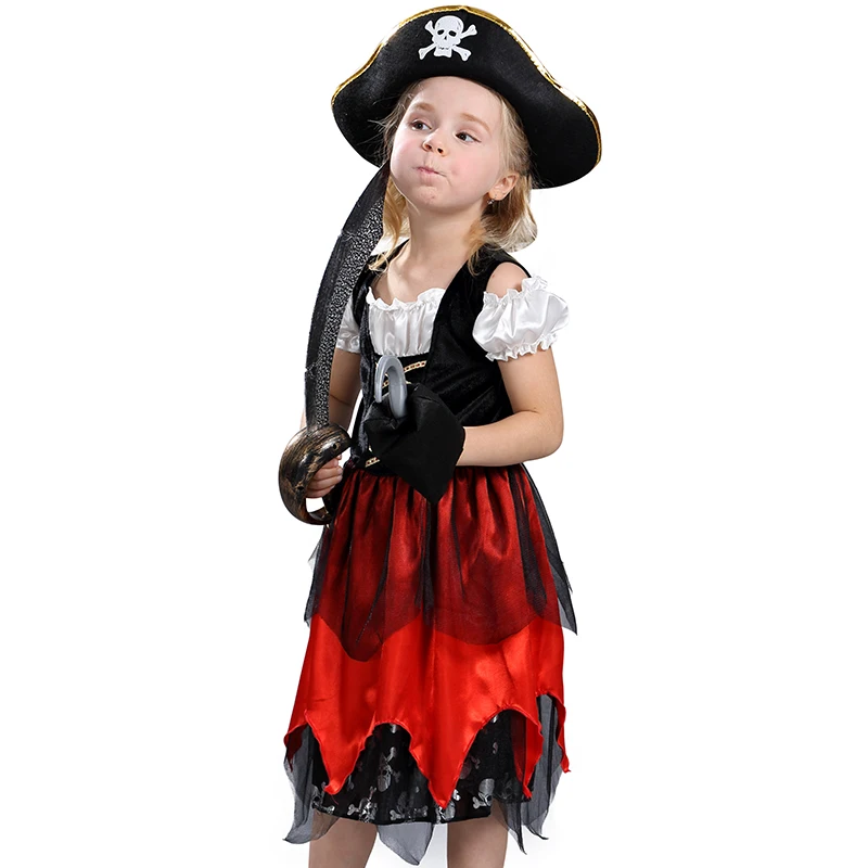 Потрясающий костюм на Хэллоуин для девочек пирата Детская Одежда пиратов|halloween