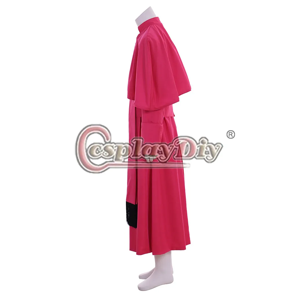 Cosplaydiy мужской костюм в римском стиле красный Cassock для взрослых средневековом Clergy